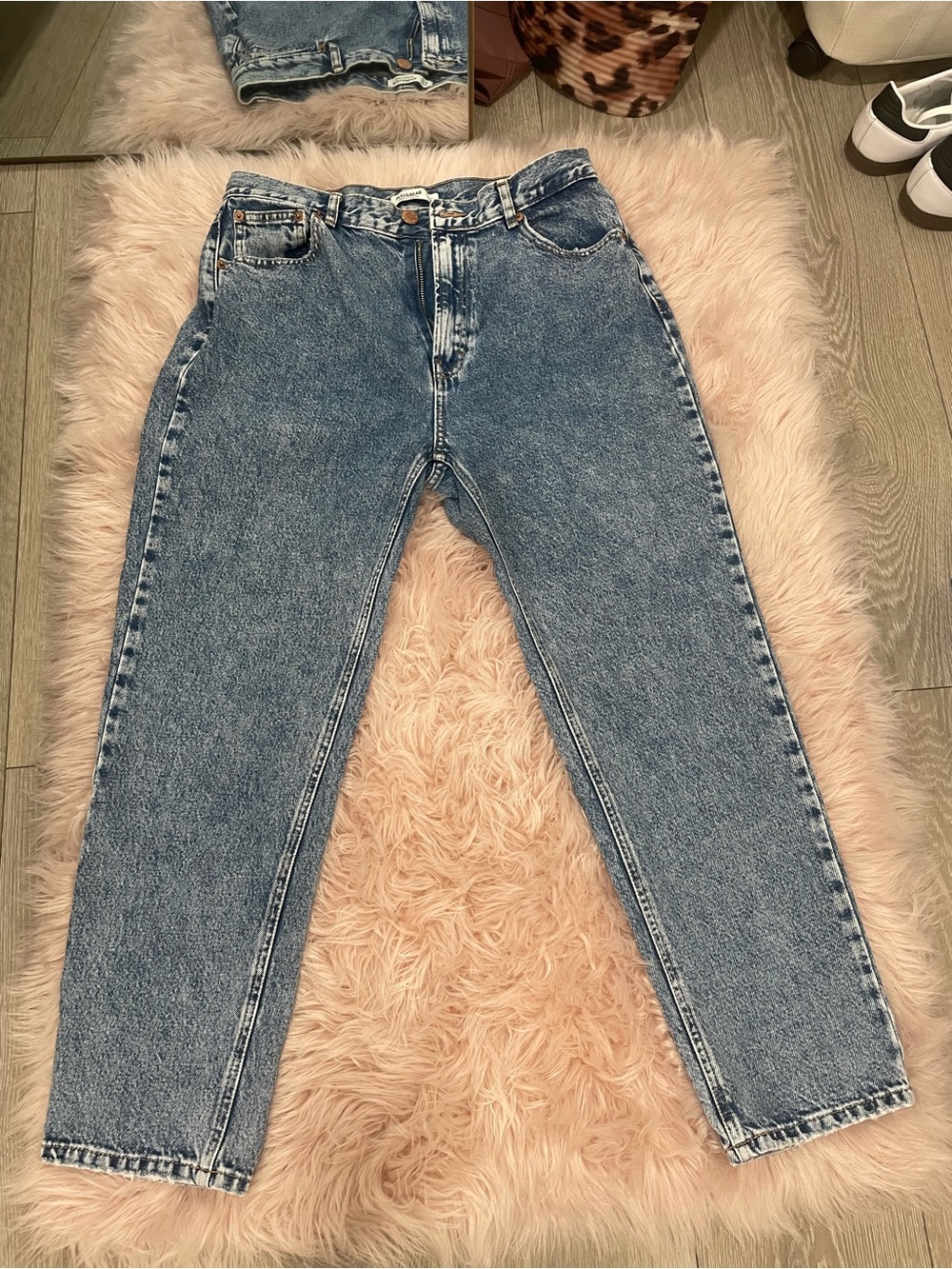 Pull&Bear High-Waist Acid Wash Blue Mom Jeans